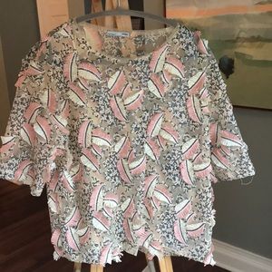 Zara sheer blouse with sequins